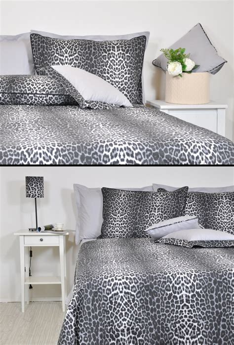 grey leopard print duvet cover.